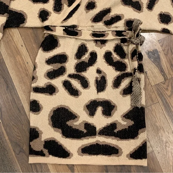 Cool Attitude Cameo Batwing Beige Animal Print Knit Dress Size XL - Picture 9 of 13